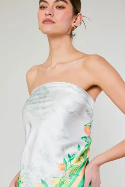 Current Air Accessories-Recycled Signature Print Scarf TUSCANGREENCITRUS