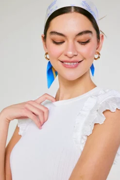 Current Air Accessories-Recycled Signature Print Twilly Scarf TUSCANBLUECITRUS