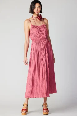 Current Air Midi Dresses-Rose Applique Cami Dress ROUGEBLUSH