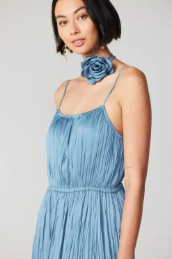 Current Air Midi Dresses-Rose Applique Cami Dress DUSTYSKY