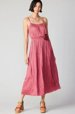 Current Air Midi Dresses-Rose Applique Cami Dress ROUGEBLUSH