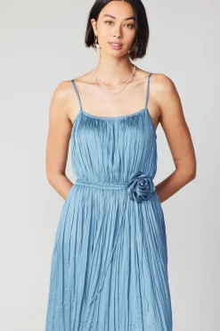 Current Air Midi Dresses-Rose Applique Cami Dress DUSTYSKY