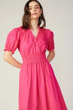 Current Air Midi Dresses-Ruffled Surplice Midi Dress FUCHSIA