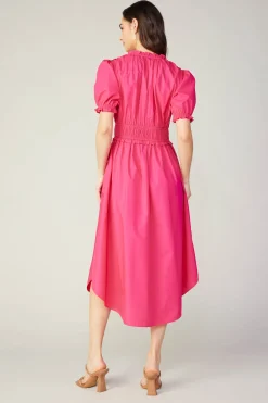 Current Air Midi Dresses-Ruffled Surplice Midi Dress FUCHSIA
