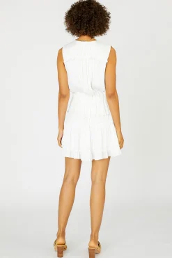 Current Air Mini Dresses-Ruffled Surplice Mini Dress WHITE