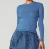 Current Air Long Sleeve Tops | Sweaters-Scalloped Knit Top AEGEANBLUE