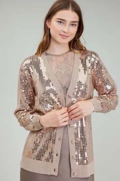 Current Air Cardigans-Sequin Jacket TAUPE
