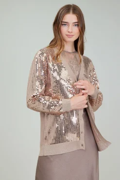 Current Air Cardigans-Sequin Jacket TAUPE
