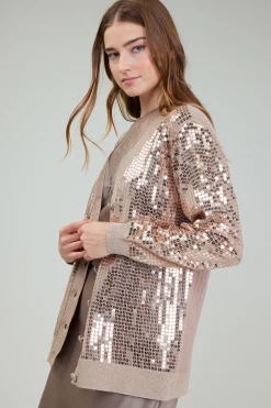 Current Air Cardigans-Sequin Jacket TAUPE