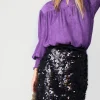Current Air Skirts-Sequin Pencil Skirt BLACK