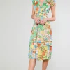 Current Air Midi Dresses-Sereia Pleated Midi Dress FLORALMLT
