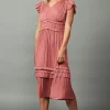 Current Air Midi Dresses-Sereia Pleated Midi Dress MAUVE