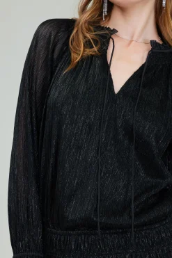 Current Air Mini Dresses-Shimmering Mini Dress BLACK