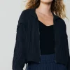 Current Air Coats & Jackets-Shirred Sleeve Jacket BLACK