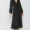 Current Air Maxi Dresses-Sidonie Pleated Maxi Dress BLACK