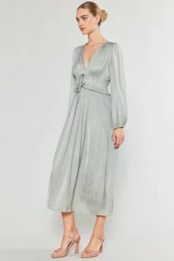 Current Air Maxi Dresses-Sidonie Pleated Maxi Dress SAGE