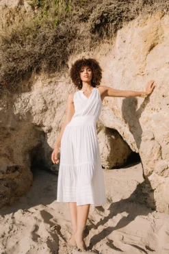 Current Air Midi Dresses-Smocked Waist Halter Midi Dress OFW