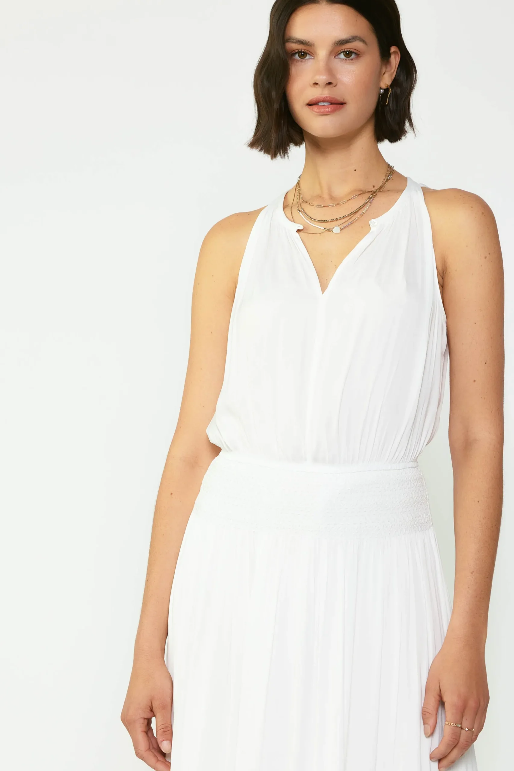 Current Air Midi Dresses-Smocked Waist Halter Midi Dress OFW