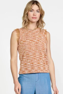 Current Air Sleeveless Tops | Sweaters-Space Dyed Sweater Tank RUST