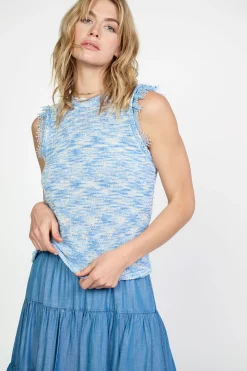 Current Air Sleeveless Tops | Sweaters-Space Dyed Sweater Tank BLUE