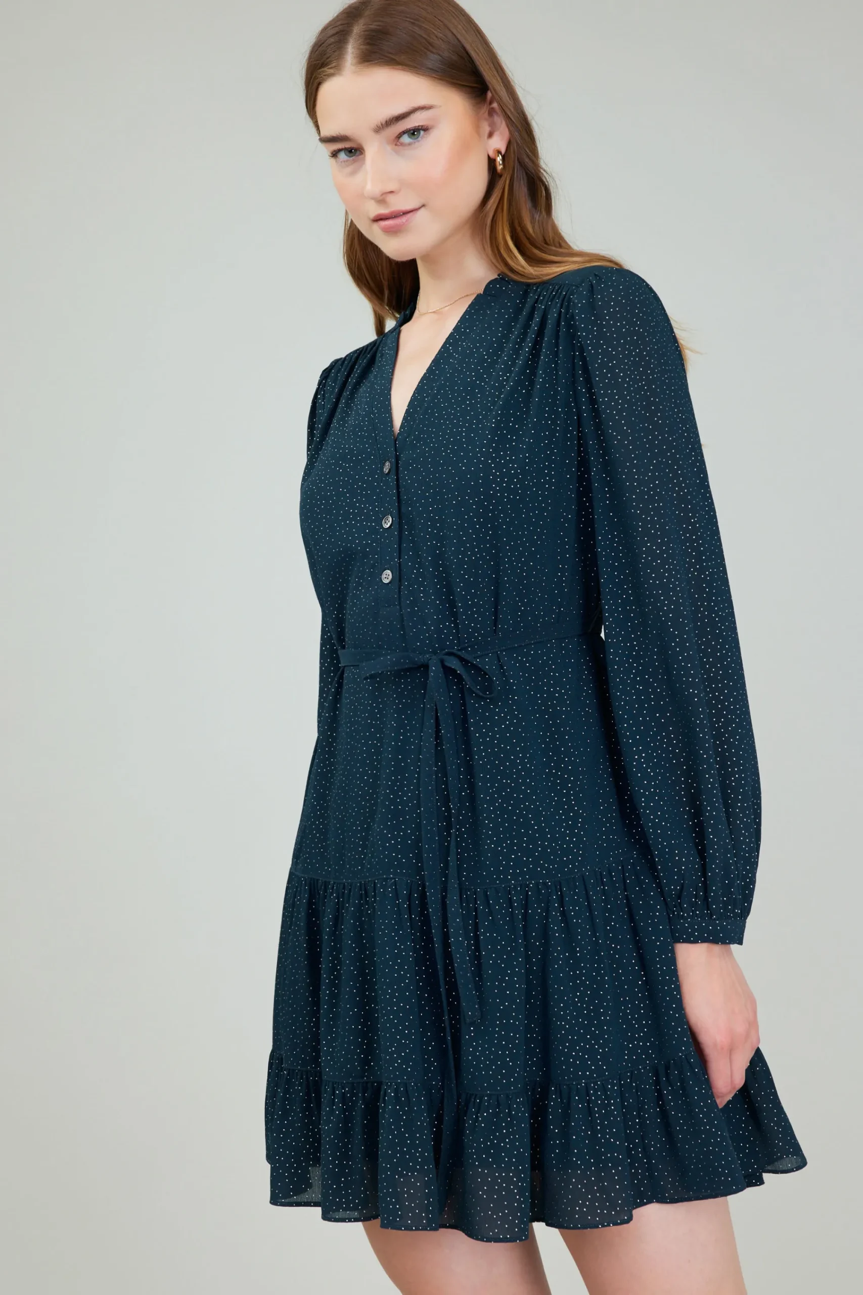Current Air Mini Dresses-Sparkle Mini Dress DEEPTEAL