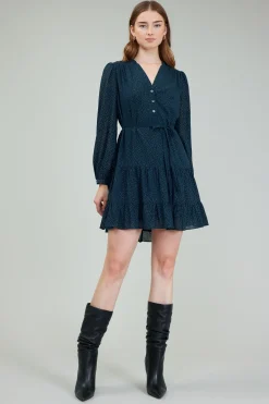 Current Air Mini Dresses-Sparkle Mini Dress DEEPTEAL