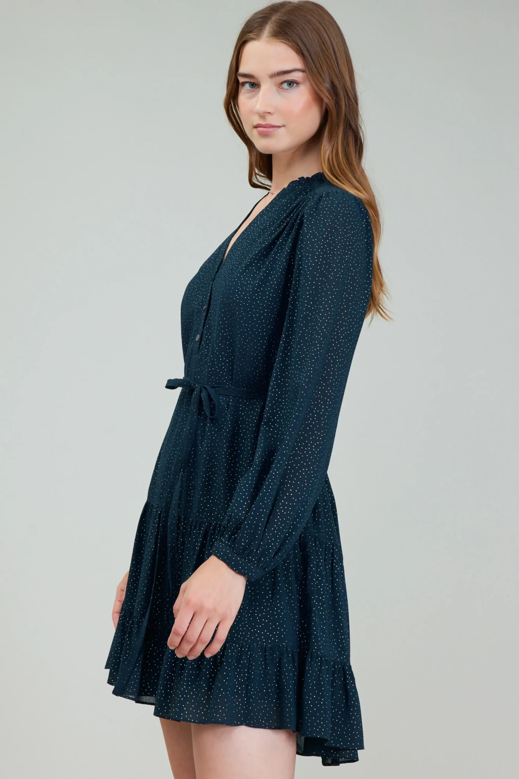 Current Air Mini Dresses-Sparkle Mini Dress DEEPTEAL