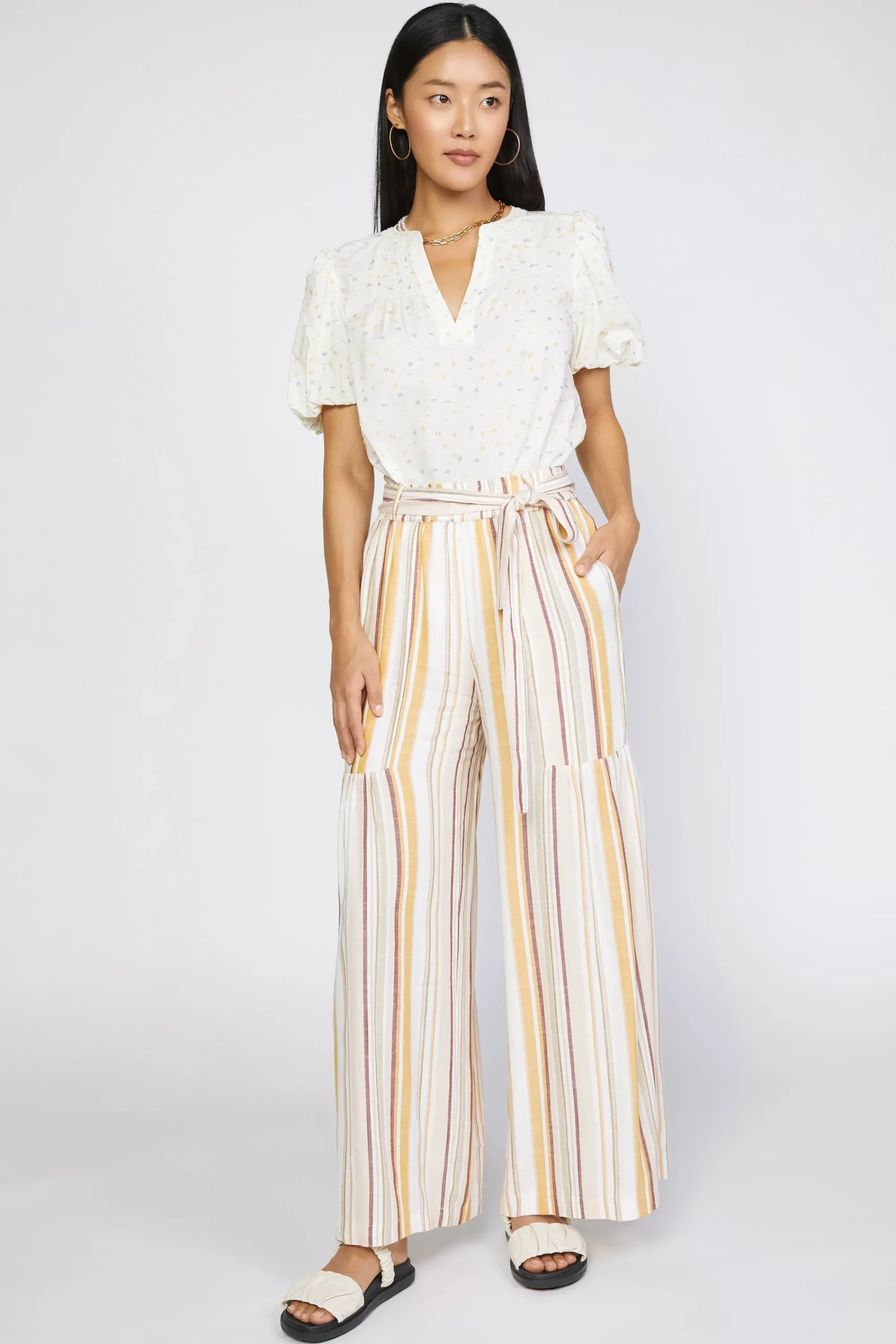 Current Air Pants-Striped Wide Leg Pant MULTISTRIPE