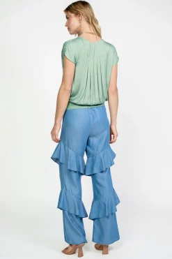 Current Air Sleeveless Tops | Short Sleeve Tops-Surplice Sleeveless Blouse SAGE