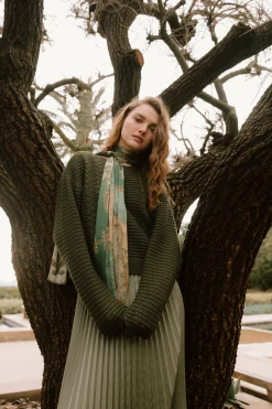 Current Air Knitwear-Sweater & Pleated Dress Set OLIVE