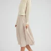 Current Air Knitwear-Sweater & Pleated Dress Set CHAMPAGNE