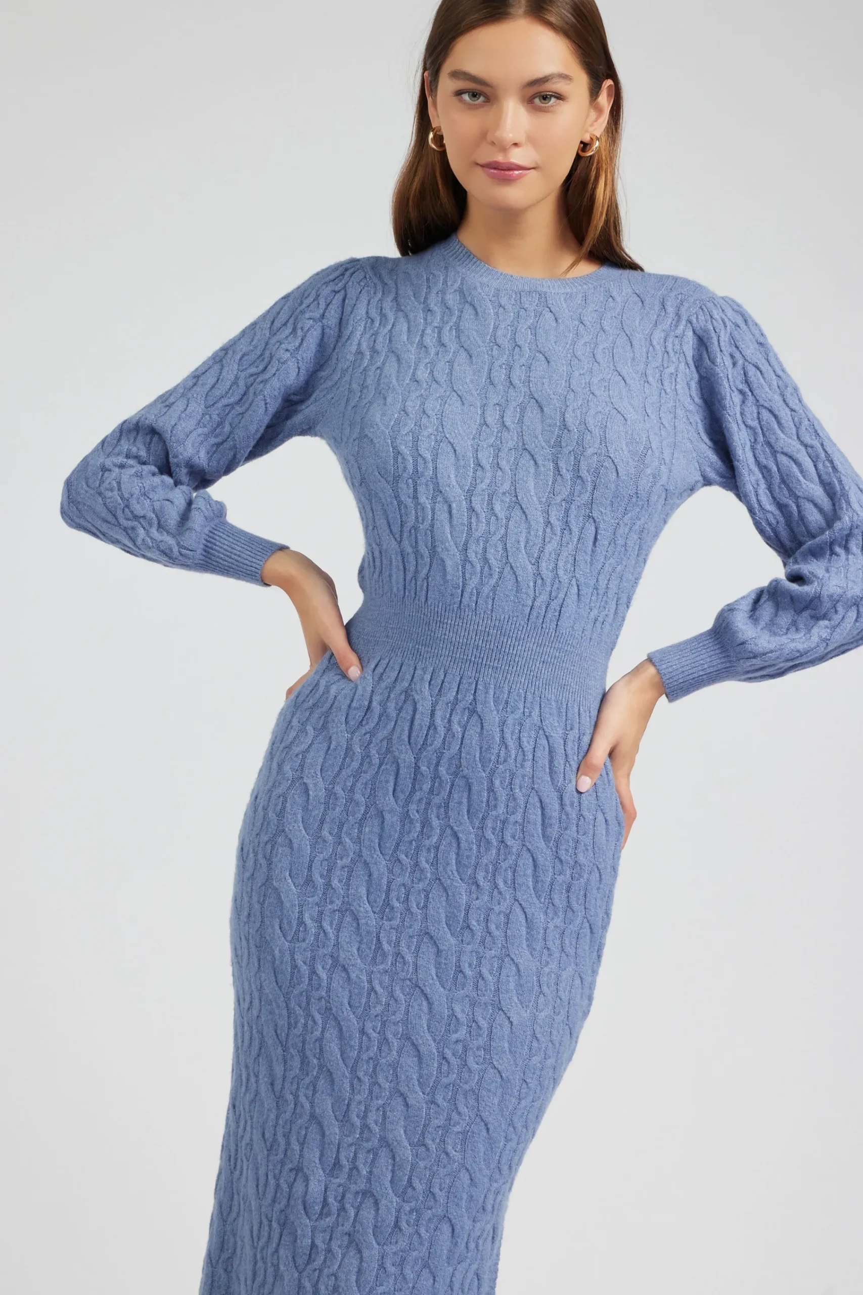 Current Air Knitwear | Midi Dresses-Sweater Midi Dress SOFTBLUE