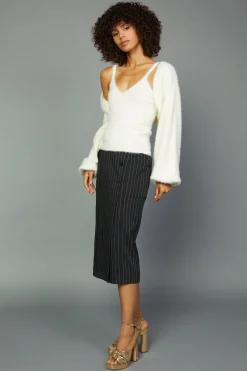 Current Air Knitwear | Coats & Jackets-Sweater Shrug Cami Set CREAM