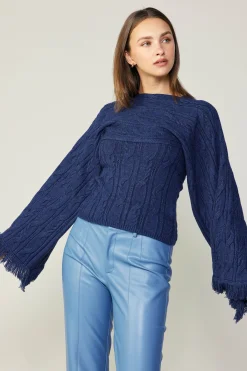 Current Air Knitwear | Sweaters-Sweater Shrug Top Set MIDNIGHTBLUE