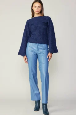 Current Air Knitwear | Sweaters-Sweater Shrug Top Set MIDNIGHTBLUE