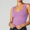 Current Air Knitwear | Sleeveless Tops-Sweetheart Knit Tank Top LILAC