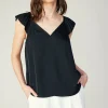Current Air Sleeveless Tops-Sweetheart Neck Tank Top BLACK