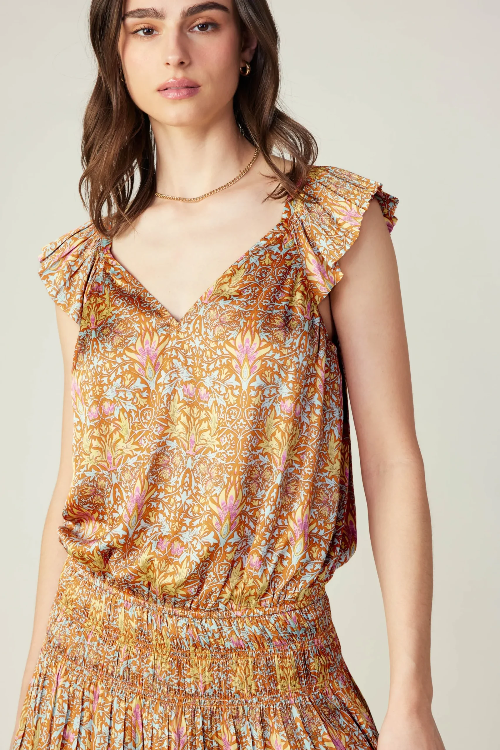 Current Air Mini Dresses-Sweetheart Smocked Mini Dress ORANGEMLT