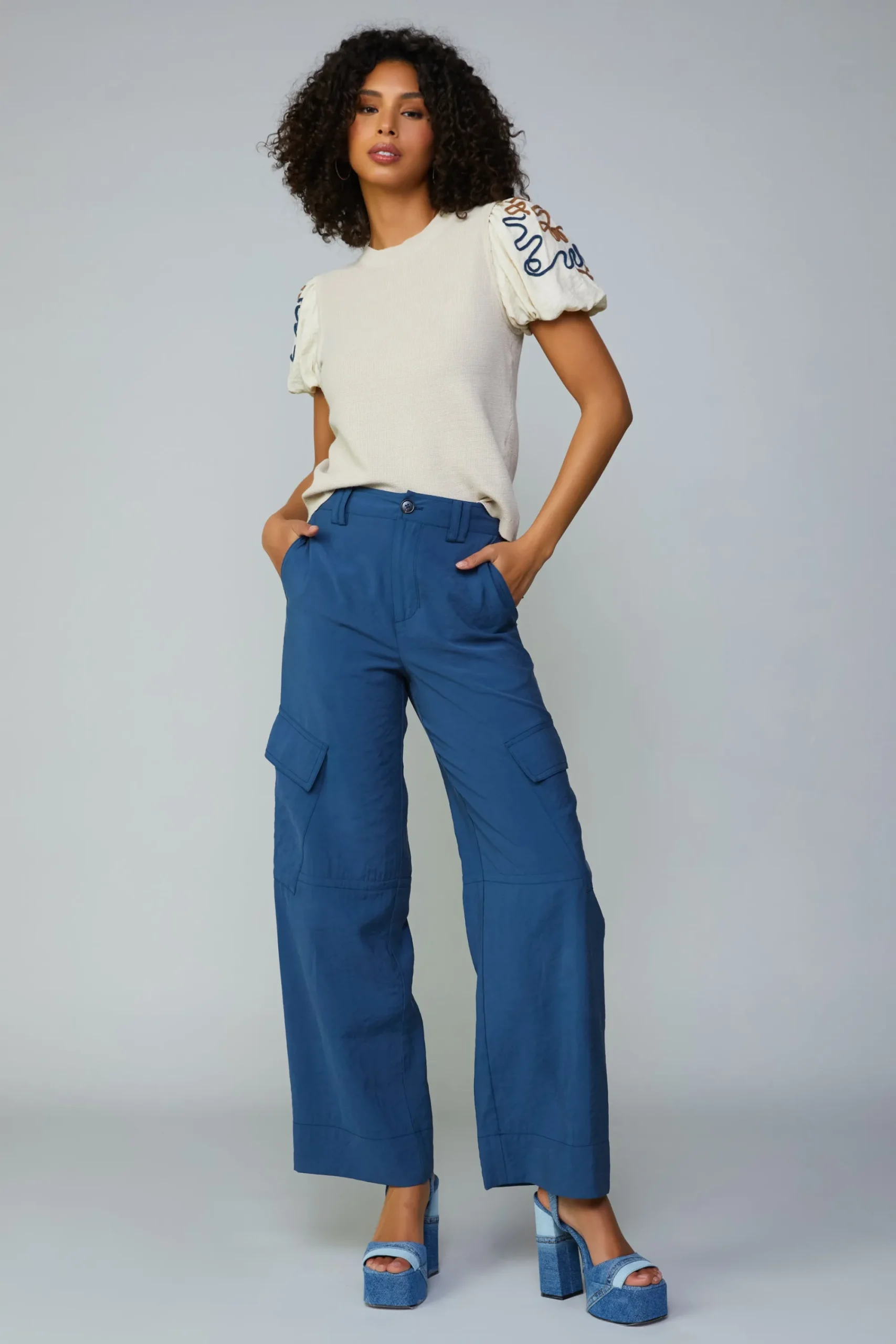 Current Air Sweaters-Texture Stitch Sweater Top NATURAL