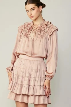 Current Air Skirts-Tiered Mini Skirt FADEDBLUSH