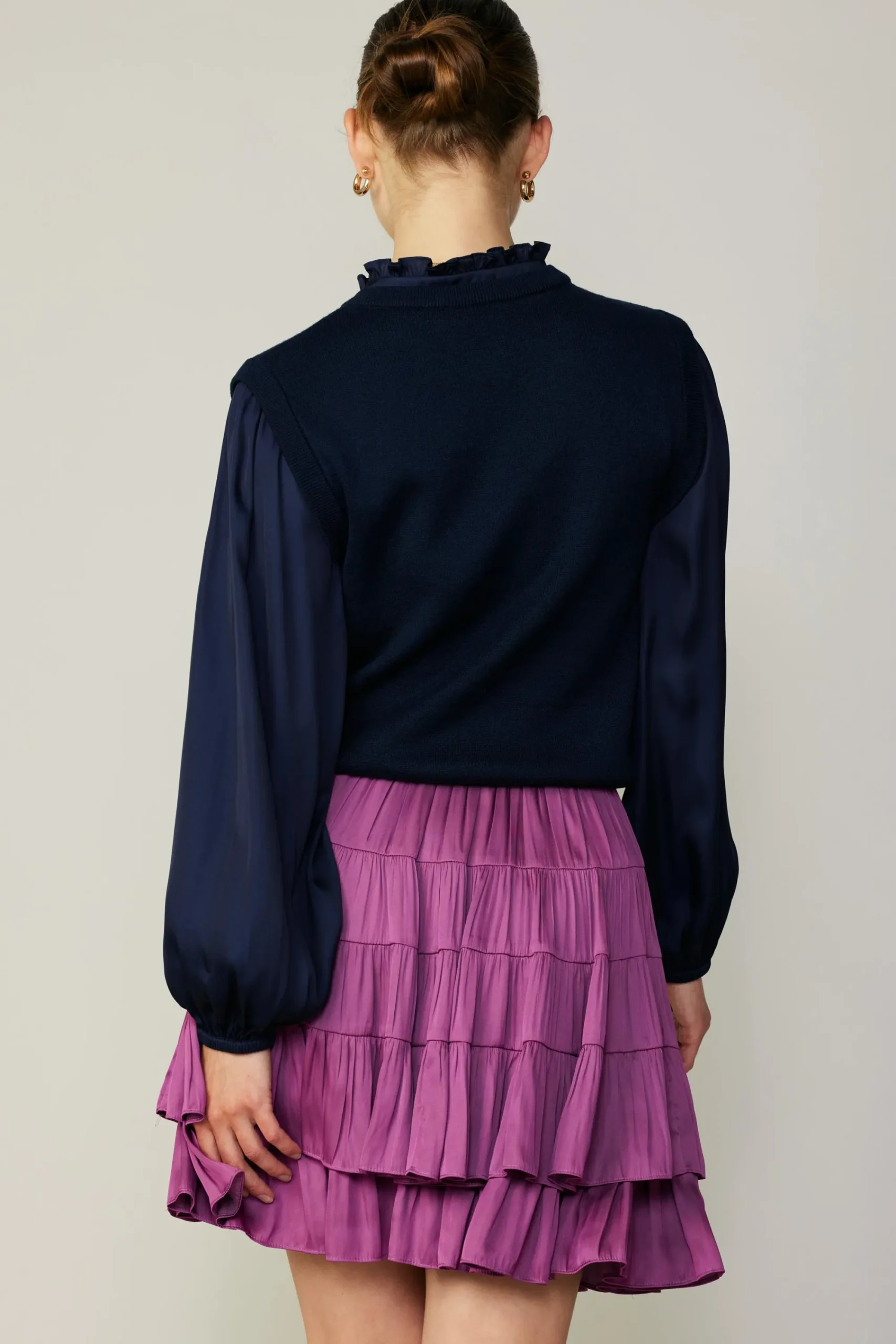 Current Air Skirts-Tiered Mini Skirt MULBERRY