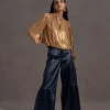 Current Air Pants-Tiered Wide Leg Pants NAVY