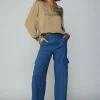 Current Air Long Sleeve Tops-Top Stitch Placket Blouse ASHBROWN