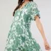 Current Air Midi Dresses | Mini Dresses-Tulip Jacquard Mini Dress GREENFLORAL
