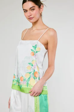 Current Air Sleeveless Tops-Tuscan Citrus Cami GREENLEMONGARDEN