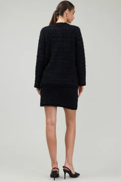 Current Air Coats & Jackets-Tweed Jacket BLACK