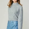 Current Air Sweaters-Two Piece Cable Knit Sweater MELANGEGREY