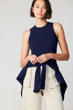 Current Air Cardigans-Two Piece Cardigan Set NAVY