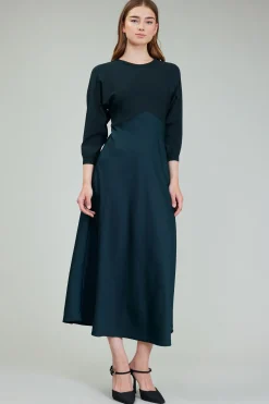 Current Air Knitwear | Midi Dresses-Vienna Knit Midi Dress FORESTGREEN