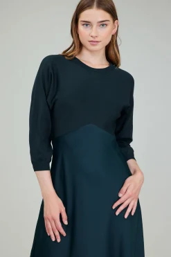 Current Air Knitwear | Midi Dresses-Vienna Knit Midi Dress FORESTGREEN